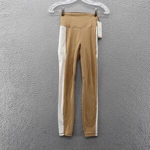 CALIA Inspire Corseted 7/8 Leggings Womens XS High‎ Waist Tan White NWT